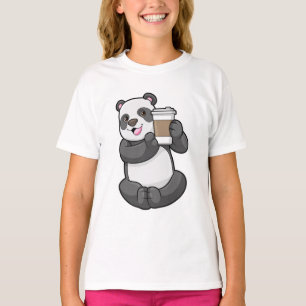 T-shirt Panda with Coffee to go