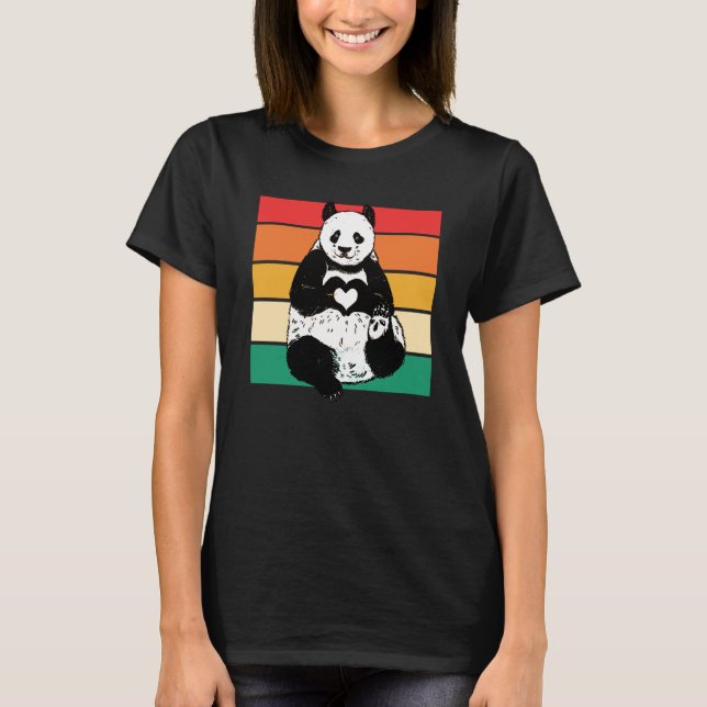T-shirt Panda  Zookeeper Zookeeping Retro Panda (Devant)