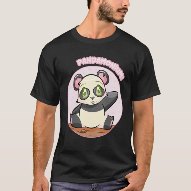 T-shirt Pandamonium! Cute Panda T-Shirt, Japan Sakura Tee (Devant)