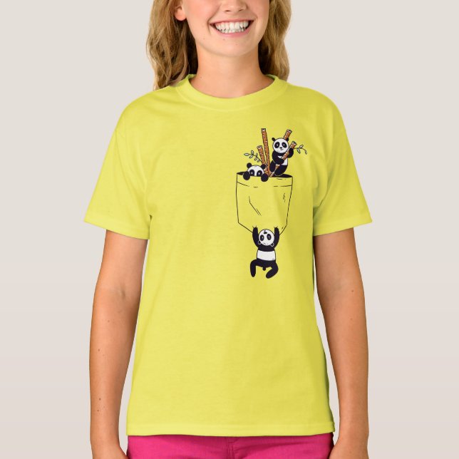 T-shirt Pandas de poche (Devant)