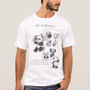 T-shirt Panda's Perfect Day : Dormir, Manger, Lire