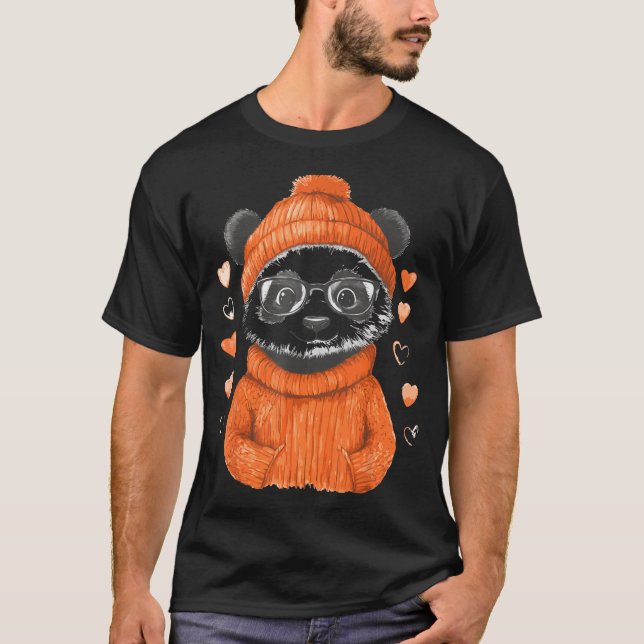 T-shirt Pandas With Hearts Love Valentine's Day Women Hear (Devant)