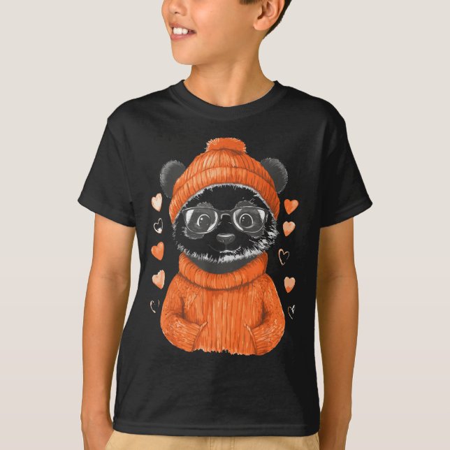 T-shirt Pandas With Hearts Love Valentine's Day Women Hear (Devant)