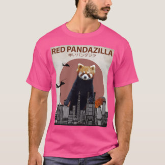 T-shirt Pandazilla Rouge Panda géant Parodie