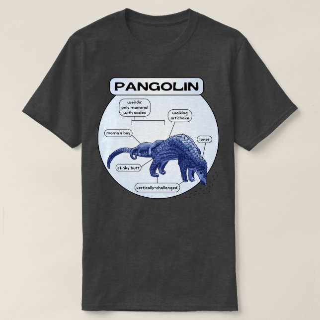T-shirt Pangoline contestée verticalement (Design devant)