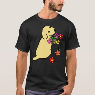 T-shirt Panier à fleurs du Labrador jaune