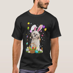 T-shirt Panier de chasse aux œufs de Pâques pour chien Shi