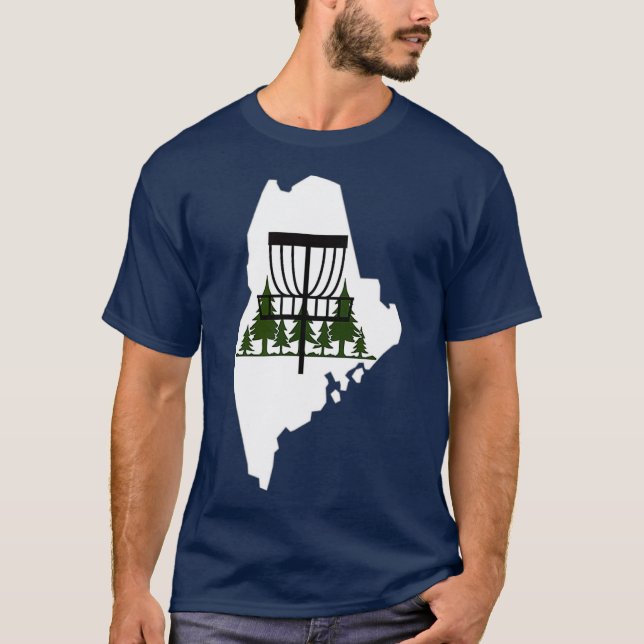 T-shirt Panier de golf Maine Silhouette Disquette (Devant)