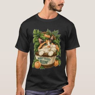 T-shirt Panier de marché Miaou Chat mignon avec des légume