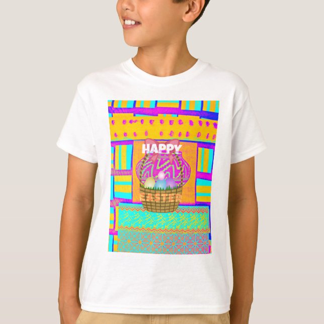 T-shirt Panier de Pâques et d'Oeufs inspirés de l'Afrique  (Devant)