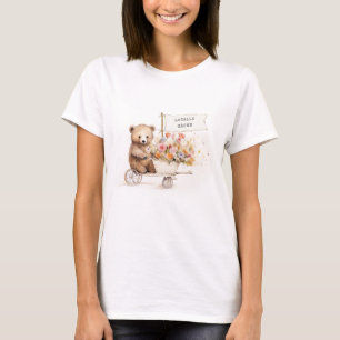 T-shirt Panier floral Teddy cultivé localement pour maman 