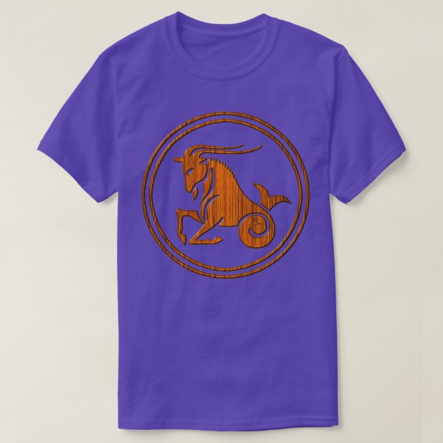 T-shirt Panneau astrologie de la chèvre marine du bois Cap (Design devant)