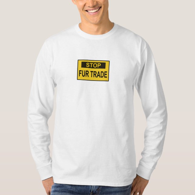 T-shirt Panneau commercial Stop Fur jaune (Devant)