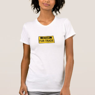 T-shirt Panneau commercial Stop Fur jaune