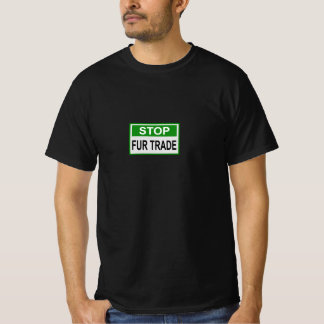T-shirt Panneau commercial Stop Fur vert