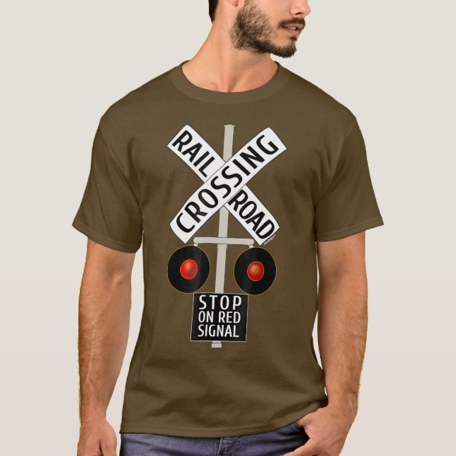 T-shirt Panneau d'arrêt des feux de croisement ferroviaire (Devant)