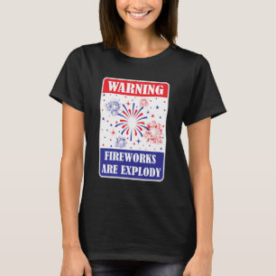 T-shirt Panneau d'avertissement de feux d'artifice