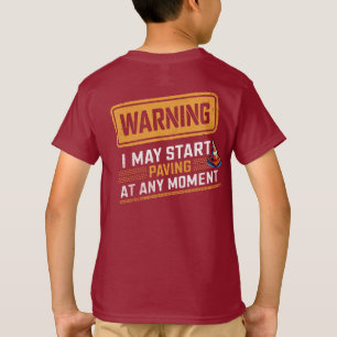 T-shirt Panneau d'avertissement de travaux routiers humori