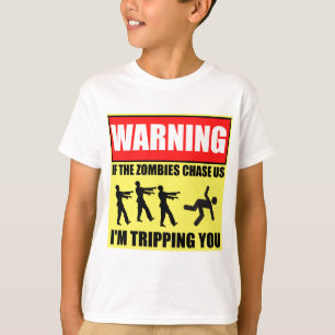 T-shirt Panneau d'avertissement de voyage de zombi