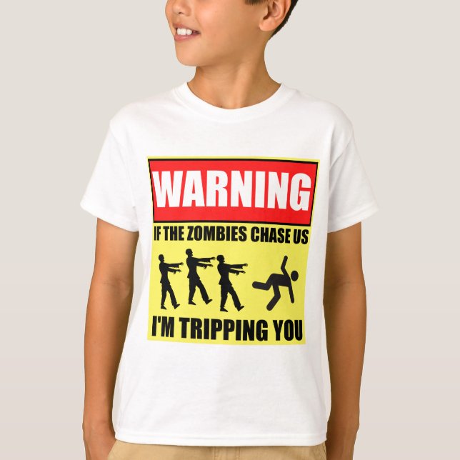 T-shirt Panneau d'avertissement de voyage de zombi (Devant)