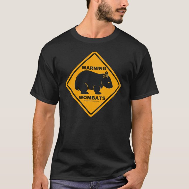 T-shirt Panneau d'avertissement de wombat (Devant)