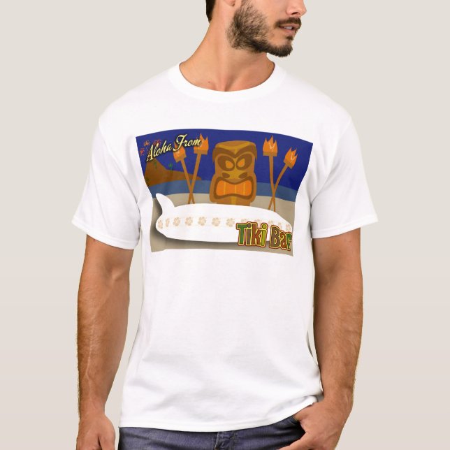 T-shirt Panneau de barre Tiki personnalisé (Devant)