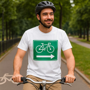 T-shirt Panneau de direction flèche droite voie cyclable v