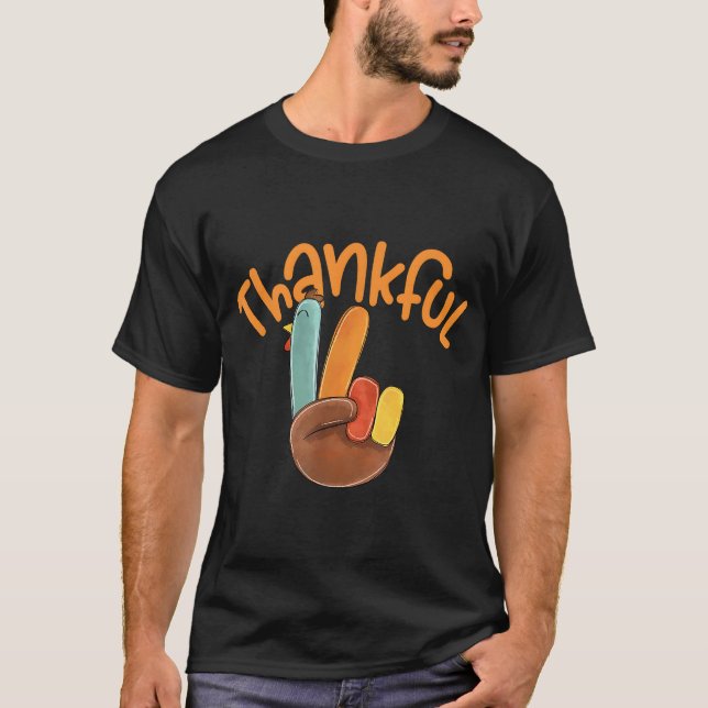 T-shirt Panneau de la main de la paix Remerciements Turqui (Devant)