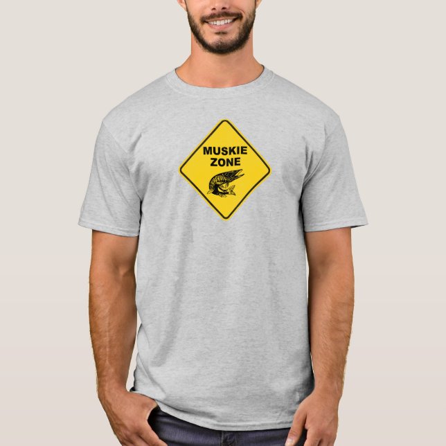 T-shirt Panneau de la zone de pêche Muskie (Devant)
