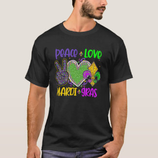 T-shirt Panneau de Paix Coeur Fleur De Lys Hippie Paix Amo