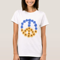 Panneau de Paix Fleurs de Soleil Jaunes Bleues Cos