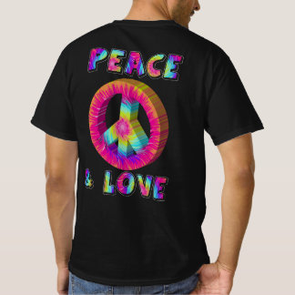 T-shirt Panneau de paix Paix et Amour avec Tie Dye