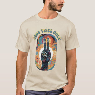 T-shirt Panneau de Paix Parmi Les Fleurs : Good Vibes Seul