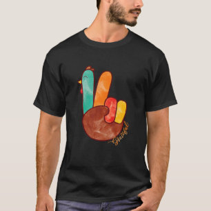 T-shirt Panneau de Paix Turquie Cool de main Thanksgiving