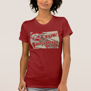 T-shirt Panneau de plage Pontchartrain ancien