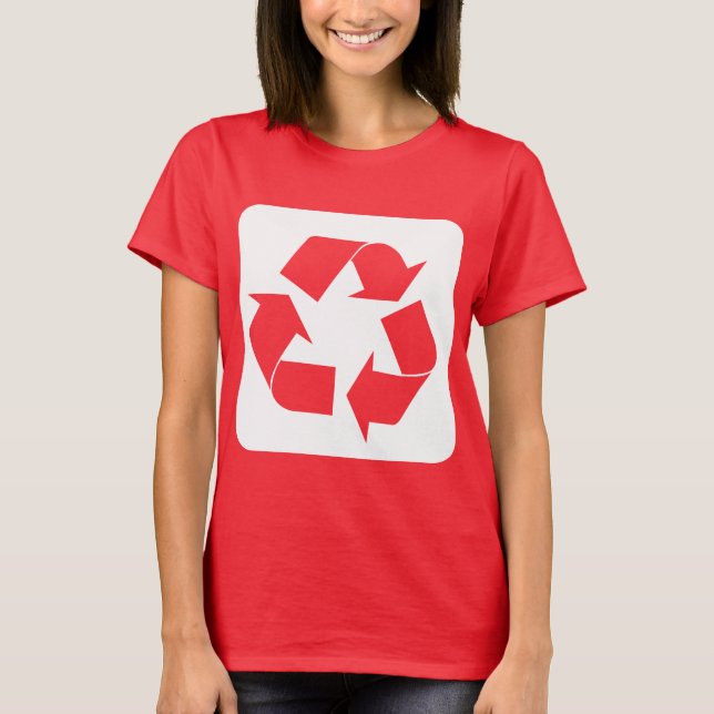 T-shirt Panneau de recyclage - Blanc (Devant)