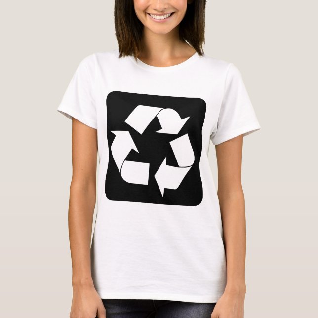 T-shirt Panneau de recyclage - Noir (Devant)