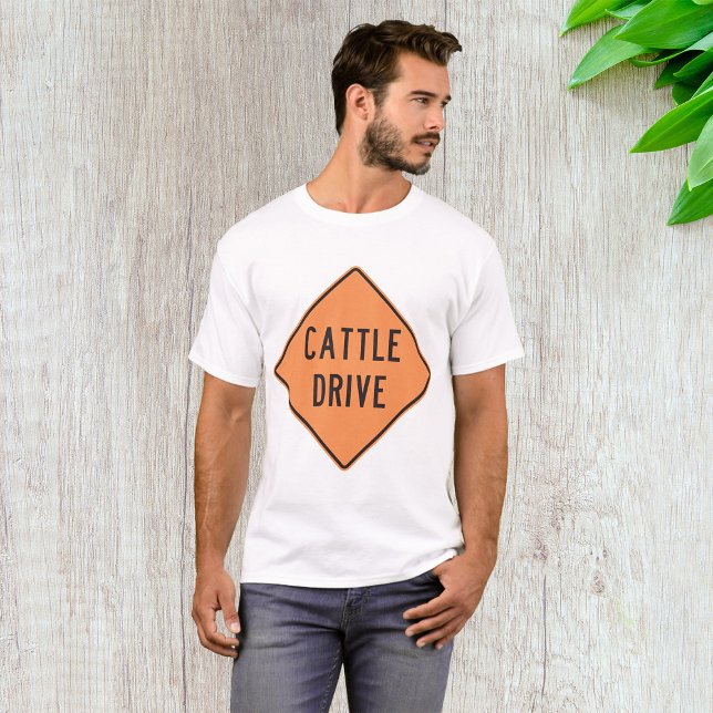 T-shirt Panneau de route de Cattle Drive (Créateur téléchargé)