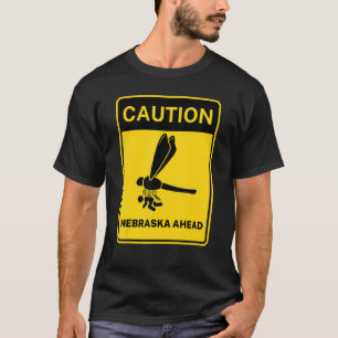 T-shirt Panneau de rue Attention Nebraska Devant Mème Aléa