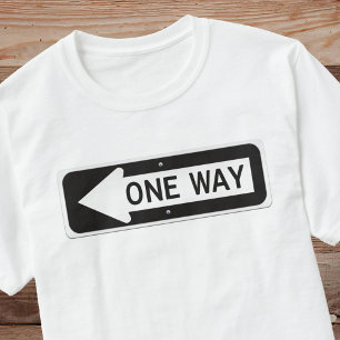 T-shirt Panneau de rue noir et blanc à sens unique