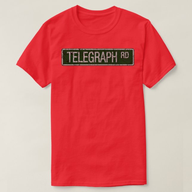 T-shirt Panneau de rue vert et blanc du chemin Telegraph (Design devant)
