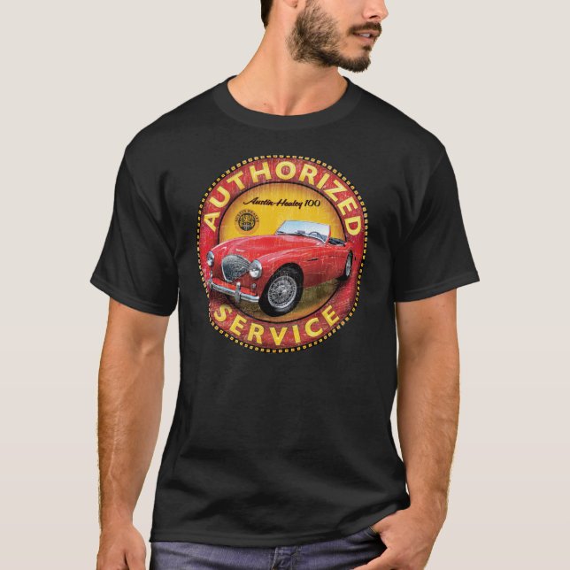 T-shirt Panneau de service Austin Healey 100 (Devant)