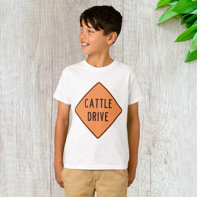 T-shirt Panneau de signalisation de conduite de bétail (Créateur téléchargé)