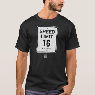 T-shirt Panneau de signalisation de vitesse d'anniversaire