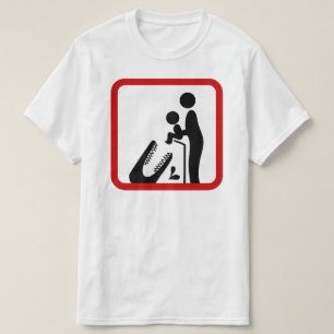 T-shirt Panneau de signalisation Ne pas nourrir bébé au zo