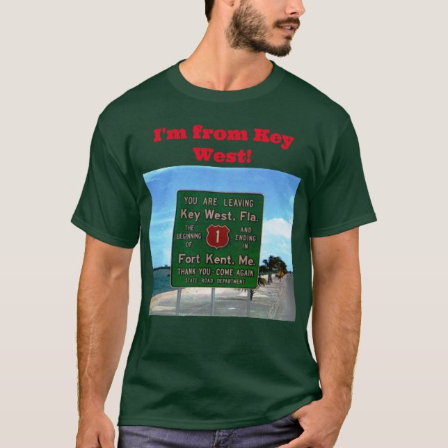 T-shirt Panneau de signalisation routière quittant Key Wes (Devant)