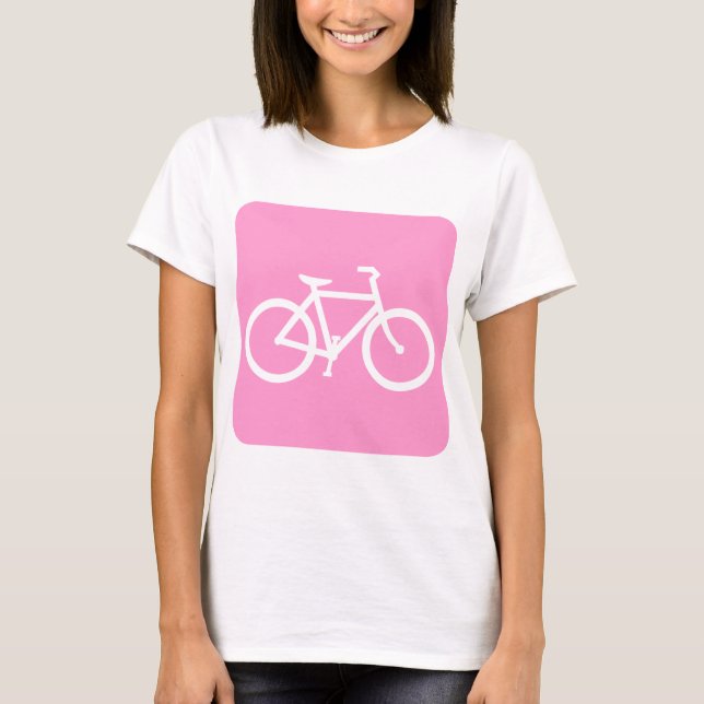 T-shirt Panneau de vélo - Rose (Devant)