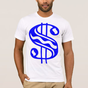 T-shirt Panneau dollar - bleu
