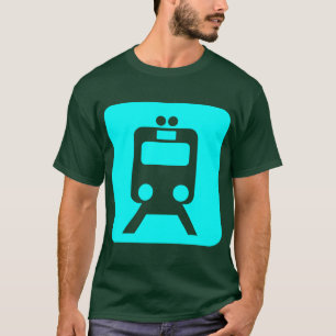 T-shirt Panneau du train - Cyan
