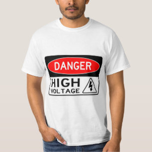 T-shirt Panneau haute tension très amusant Danger